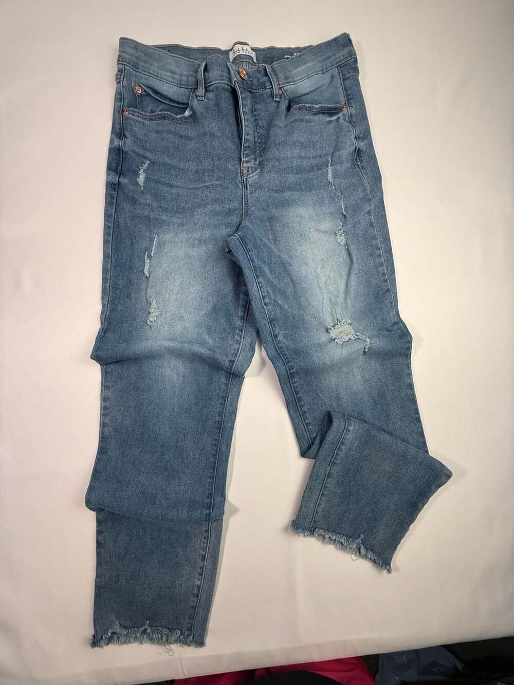 Nicole Miller New York Soho High Rise Ankle Slim Distressed Jeans